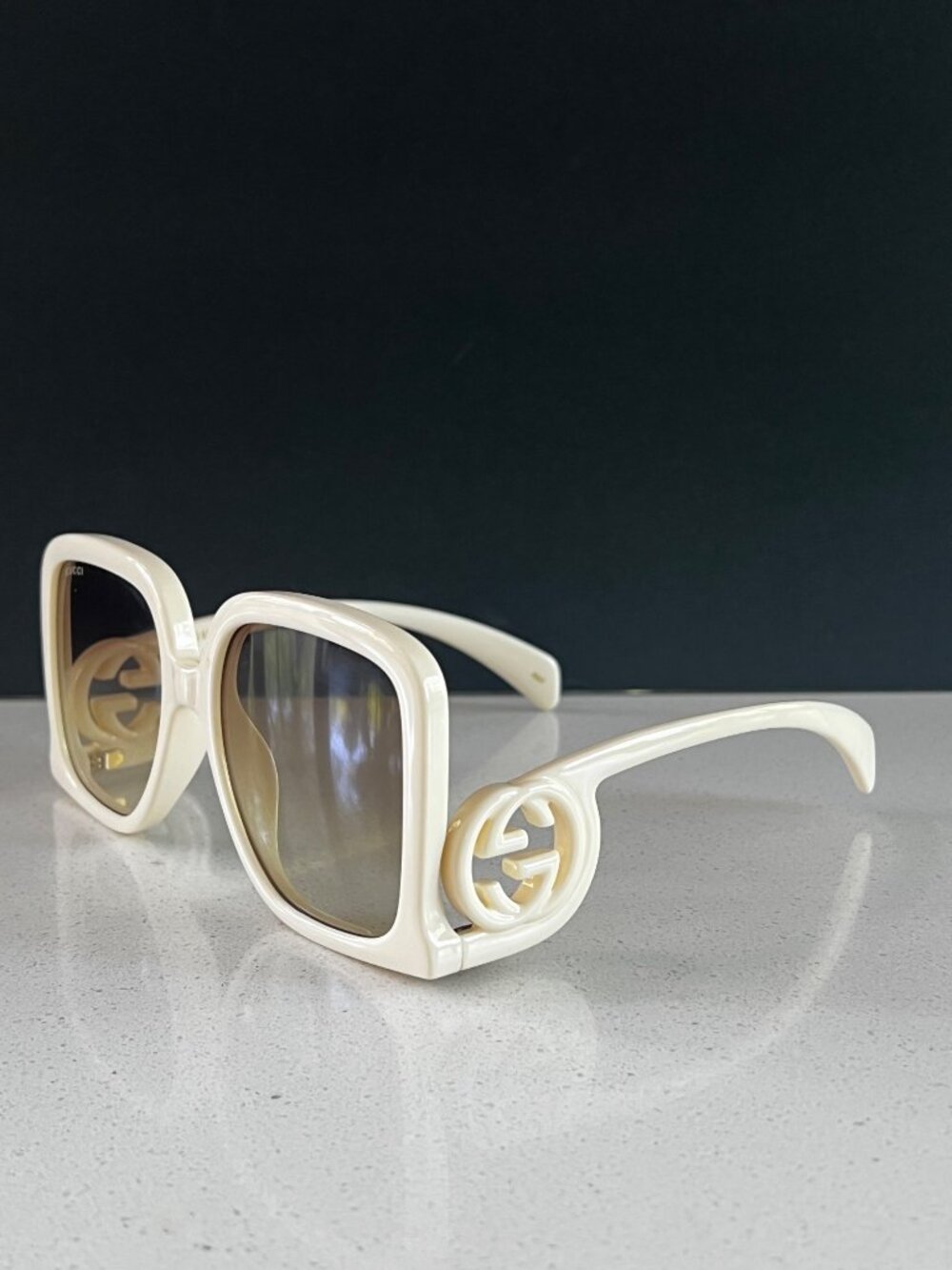 Gucci Interlocking-G GG1326S 002 oversize-frame cream sunglasses